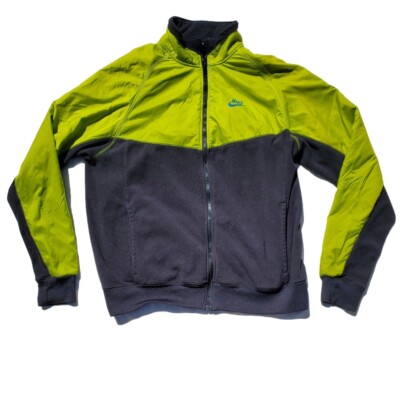Nike Sports Wear Track Jacket Full Zip Light Green Black Size XL