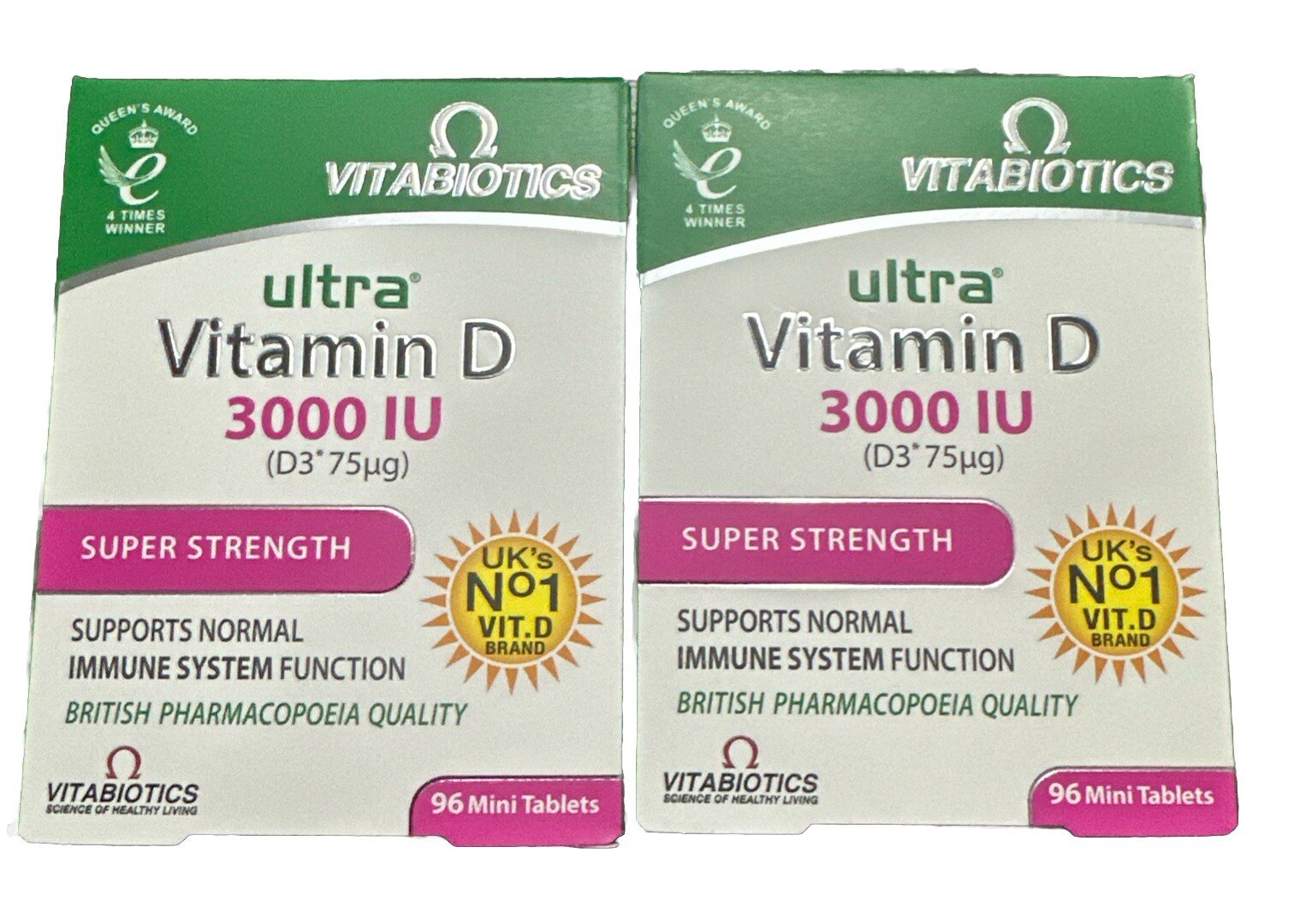 2 x Boxes Vitabiotics Ultra Vitamin D 3000 IU Super Strength. 96 Tablets per Box - Image 8