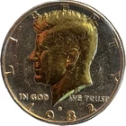 DANBURY MINT-KENNEDY HALF DOLLAR COLLECTION 1982-D-LAYERED 24 GOLD & .999 SILVER