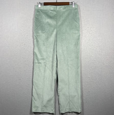 Alfred Dunner Womens Size 10 Seafoam Flat Front Elastic Waist Corduroy Pants NWT