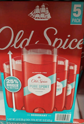 5 Pack Old Spice High Endurance Deodorant for Men, Pure Sport - 3oz/ea. sealed