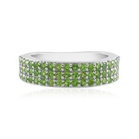 Cavill Ring Sterlingsilber 0,95Ct Russischer Diopsid GrüN Platiniert Damen