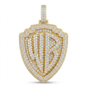 Authentic Men's Party Wear Personalized Script Name Charm Pendant 14k Yellow Gold Plated