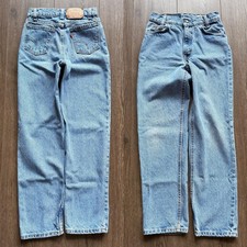 Vintage Levi's 550 Jeans Kids 14 Regular Blue Light Wash Straight Denim