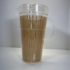 Tiki Bar Lucite Acrylic/Plastic Pitcher  Bamboo Encased Read