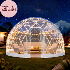 Garden Dome Tent 12*7.2FT, 360° View Geodesic Dome Greenhouse with PVC Clear Cov Garden Dome Tent 12*7.2FT, 360° View Geodesic Dome Greenhouse with PVC Clear Cov