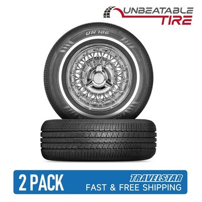 Set of 2 Travelstar UN106 215/70R15 98T 18mm White Wall A/S Passenger Car Tire