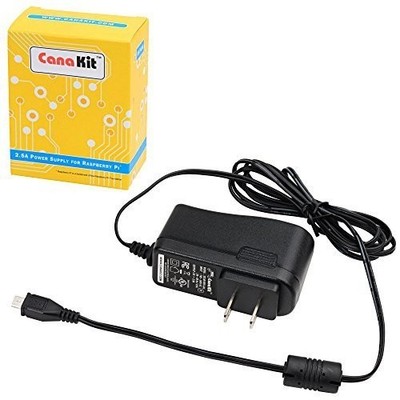 CanaKit 5V 2.5A Raspberry Pi 3 B+ Power Supply/Adapter (UL Listed) black