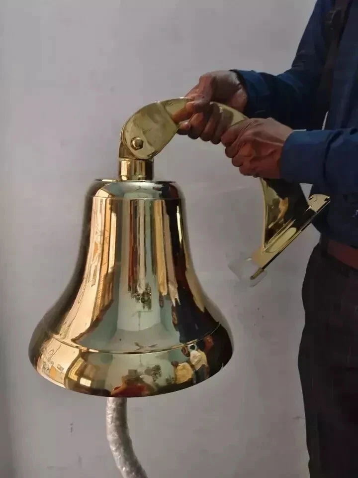 18" Big Bell Nautical Solid Brass Ship's Boat Bell Marine Maritime Wall Bell - Image 1 of 4