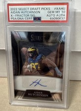 2022 Select Draft Picks Aiden Hutchinson X-Factor Auto DNACert Card PSA 10 POP 1