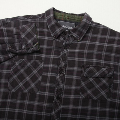 #ad #ad Troy Lee Designs Shirt Mens XL Black Gray Plaid Button Front Flannel Cotton $29.99