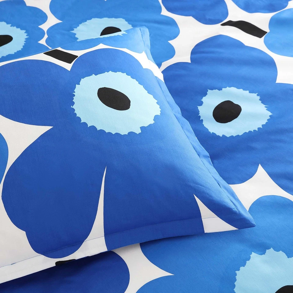 Marimekko - King Duvet Cover Set, Cotton Percale Reversible Bedding with - Image 4 of 4