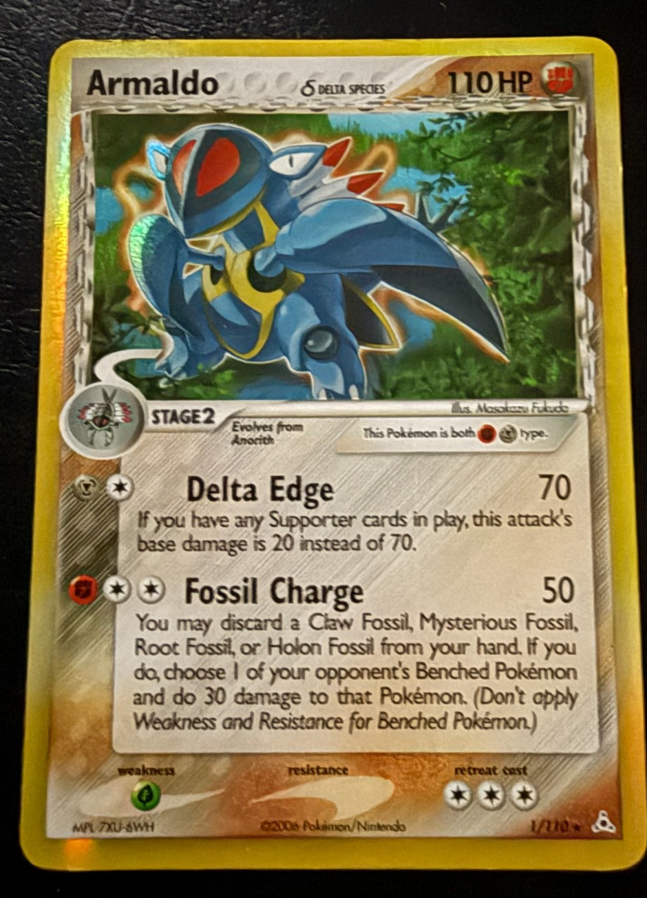 Pokemon Armaldo 1/110 Holon Phantoms Rare LP+ NM EX Era Pokemon Card