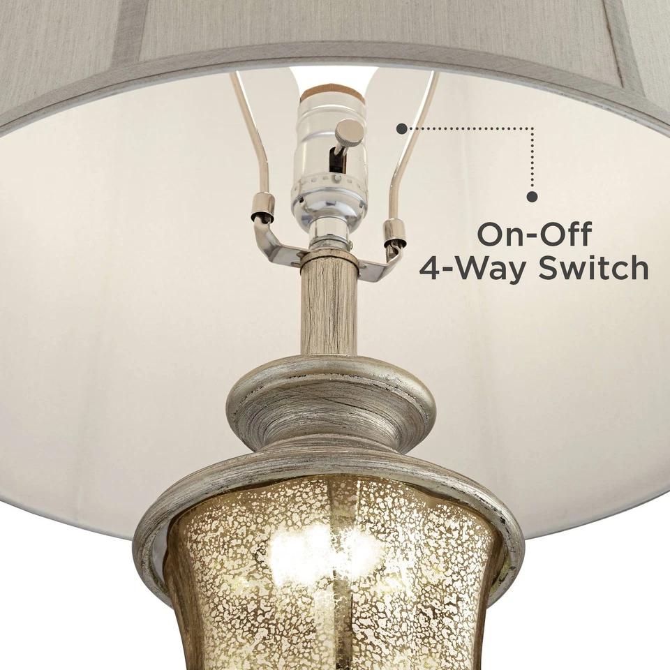 Lámpara de mesa tradicional Freida 33 1/2" de alto vidrio mercurio con luz nocturna dormitorio Foto 3 de 4