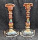 Imperial Glass  Marigold Carnival Double Scroll w/Spiral Twisted Base 1915c