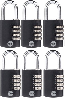 Yale 6 Pack 4 Digit Combination Lock Outdoor Waterproof Padlock Locker BRAND NEW