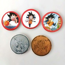 Dragon Ball Z Menko 5 Card Set Gold Silver Sparkle Collectible Rare Lot