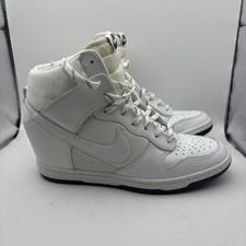 Nike Dunk Sky Hi Mesh bianche hi zeppa tacco nascosto 644877-101 donna taglia 9