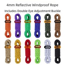 Outdoor Adjustable Camping Rope 4mm by 4m with Reflective Safety Feature