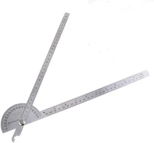 0-180° Angle Finder Protractor, Stainless Steel Double-Arm Ruler, Round Head CNC