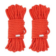 Nylon Soft Rope Cord Braided Rope 32ft Cord Rope Red 2 Pack
