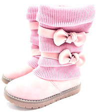Dream Pairs Niñas Klove Imitación Piel Forradas Media Pantorrilla Botas de Nieve Rosa Talla 12
