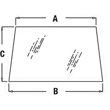 L57981 Rear Glass Fits John Deere Tractor 2255 2355 2555 2755 2955 3055 3155+
