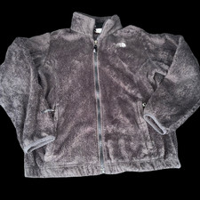 The North Face Osito Gray Black Zip Up Jacket Youth XL Fleece Warm