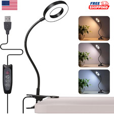 USB Reading Night Light Flexible LED Book Lamp Laptop Computer Clip-on Bed Desk