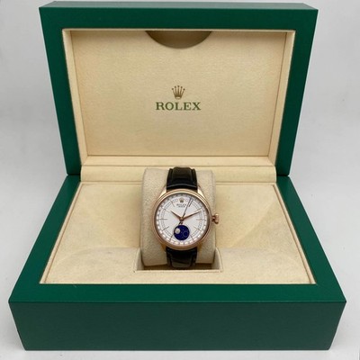 Rolex Cellini Moonphase 50535 18K Rose Gold White Dial Mens Automatic Watch