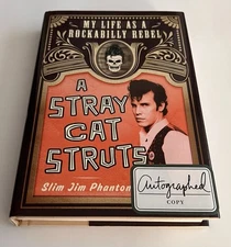 SIGNED & DOODLED Slim Jim Phantom A Stray Cat Struts Cats Drummer 1st/1st As-New