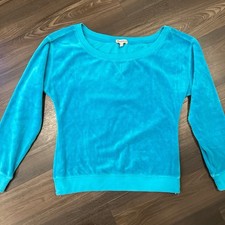 Juicy Couture Velour Top — Made in USA — Women’s M — Y2K Pastel Blue