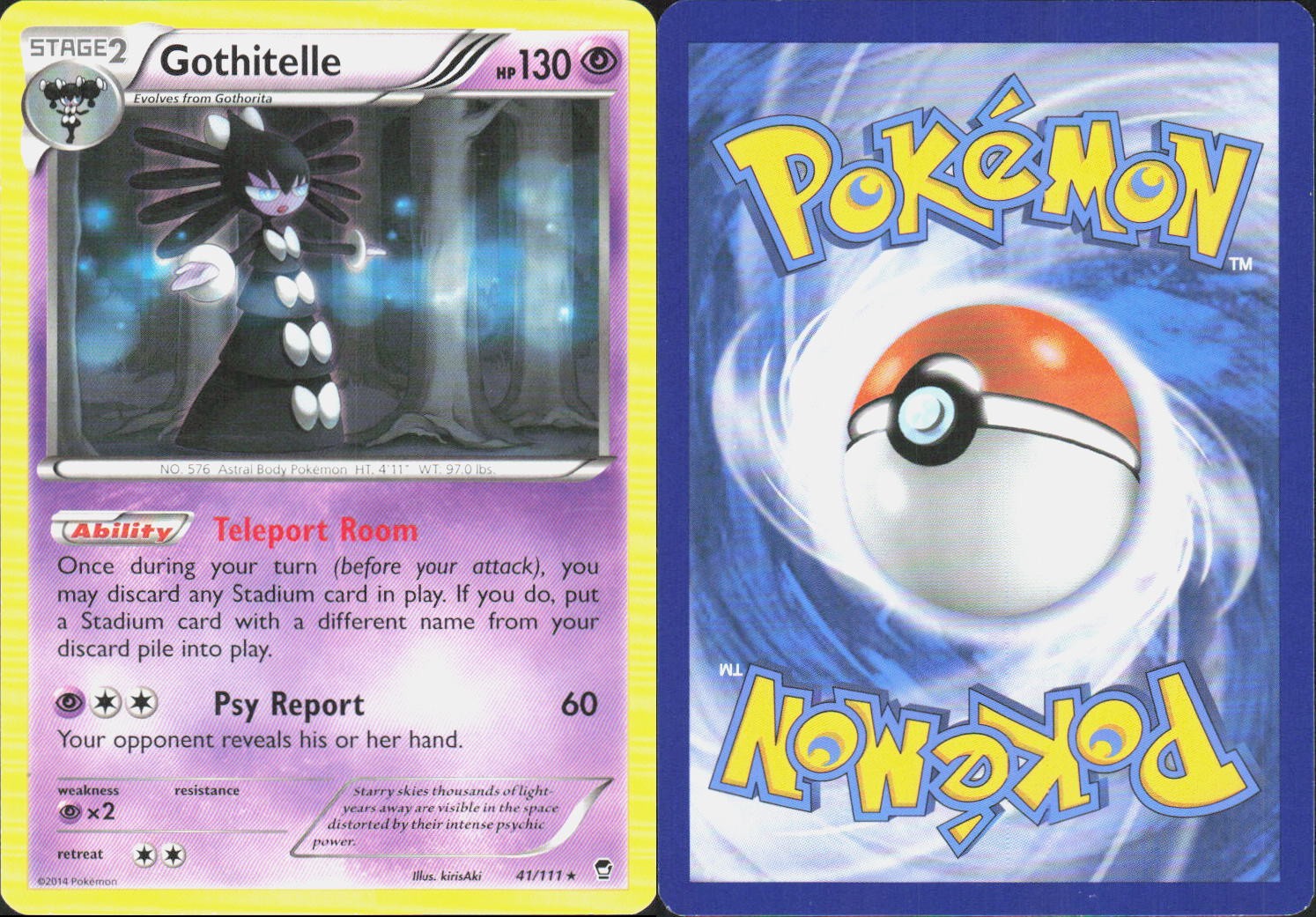 GOTHITELLE 41/111 R FURIOUS FISTS POKEMON NM/M