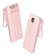  Portable Charger, 22.5W Power Bank 10000mAh, USB-C Cable in & Out Fast Pink