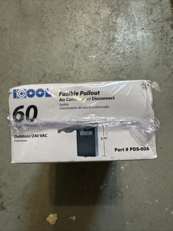 Icool 60 Amp Extractor Fusible Aire Acondicionado Desconexión Exterior 240 VAC Disn60A Foto 4 de 4