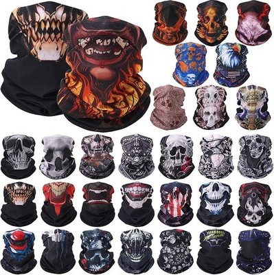 30 Pcs Skull Face Mask for Summer Work Halloween Motorcycle Neck Gaiter