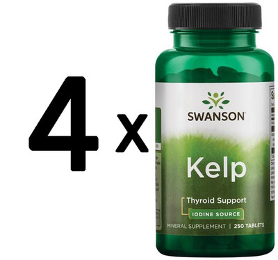 4 x Swanson Kelp (Iodine Source), 225mcg - 250 tabs (39,99 EUR/kg)