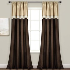 Lush Decor Terra Window Curtain Panel Pair, 84 L x 54 W, Beige Brown
