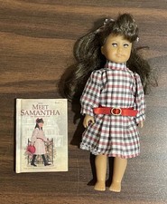 American Girl Doll Samantha Mini Doll and Book   Used, Slight Damage, 6.5 inches