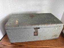Antica scatola porta documenti chiodo rettangolare grigio fienile primitivo country