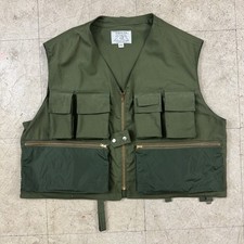 Orvis Fishing Vest 70s USA Vtg Large Olive Gr...