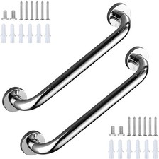 2 Tlg Wand Halte Griff 30 cm Edelstahl Dusche Badewannen Stange Bad WC