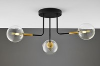 Deckenleuchte Metall Glas In Schwarz Gold G9 Kugeln Deckenlampe Wohnzimmer