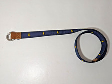 NEW- Size S/M Mens Cremieux Cloth Belt Polyester Dog w/ Scarf Design Navy