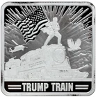 Trump 1 Oz .999 Fine BU Silver Square 2024 Trump Train Silver Bar 45 47 MAGA