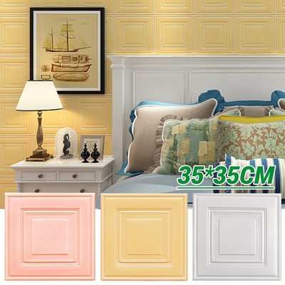 100PCS 35*35cm 3D Wall Sticker PE Foam Panel Home Room Decor Home DIY Waterproof
