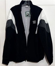 Vtg Puma Track Jacket Sz M Colorblock Retro 90s Black Lined Full Zip NWT