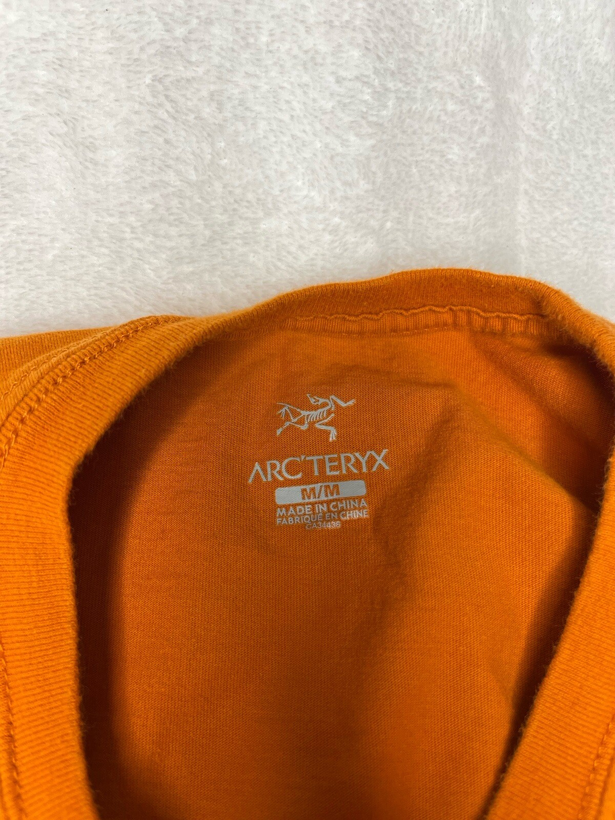Arc'Teryx T Shirt Uomo Tg M Arancione Grafica Montagna Logo Manica Corta Outdoor