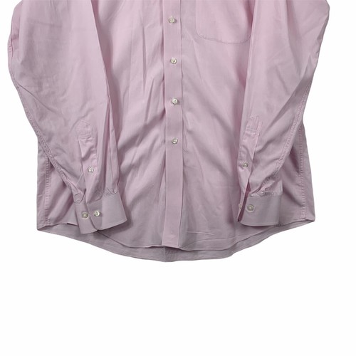 Saks Fifth Avenue Mens 16 34/35 Button Up Shirt Pink Pinstripe Long Sleeve - Picture 5 of 11