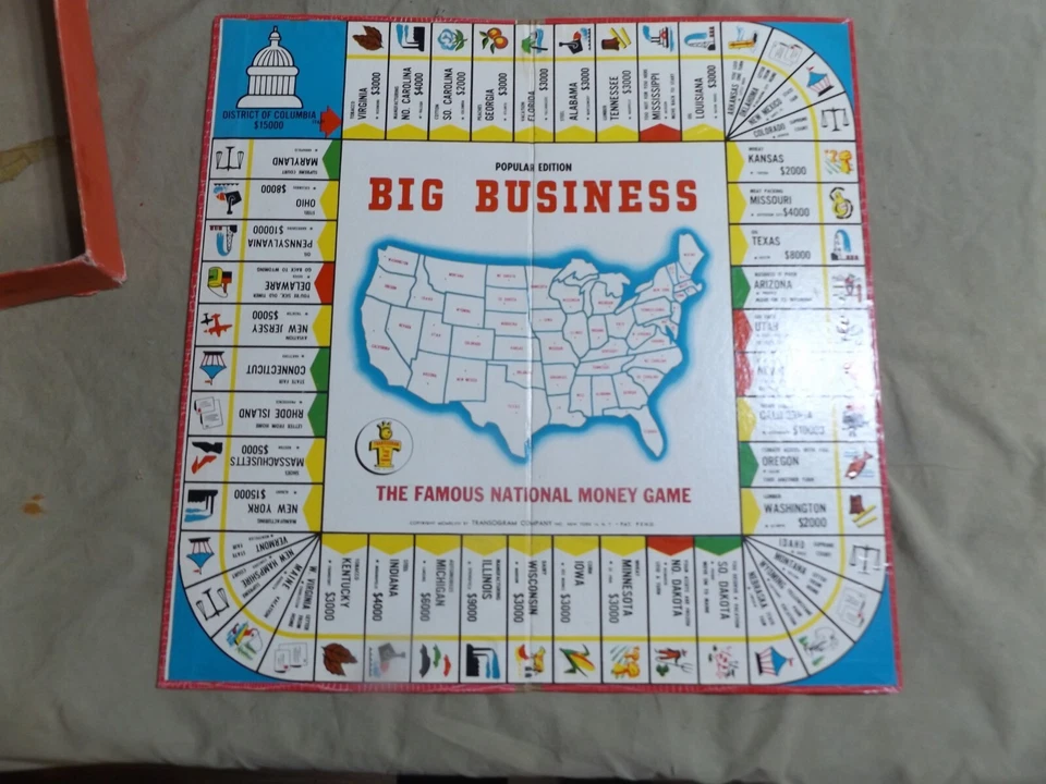 Vintage Toys 1954 Board Game BIG BUSINESS Transogram Co Instructions Pcs & Box - Image 2 of 4